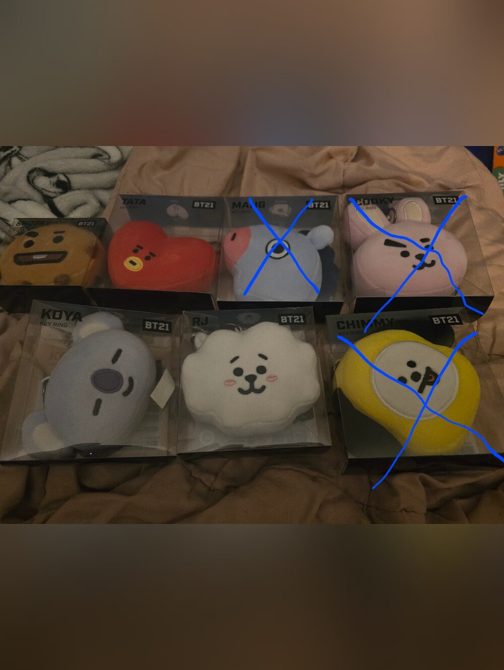 BT21 BTS 4 Key Rings LINE FRIENDS Exclusive